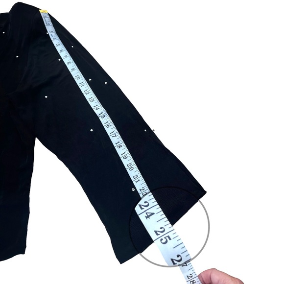 Vintage Stefanyszyn Black Sparkle Crystal Embellishment Open Front Cardigan 1X - Picture 7 of 14
